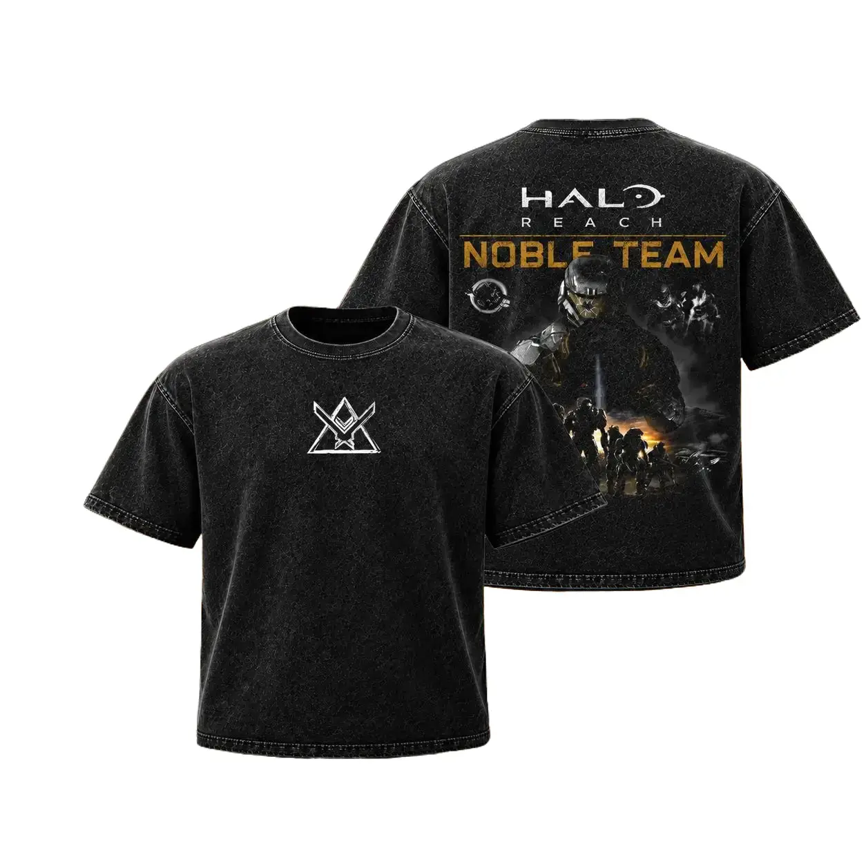 Neko Gear Vintage Washed Oversized Graphic Tee Men Women, Premium Cotton Drop Shoulder Streetwear Top. Halo Reach Noble Team Retro Gaming T-Shirt, Y2K Aesthetic Gamer Merch, Heavyweight Casual Faded Grunge Clothes Trendy Gifts For Him 2026.