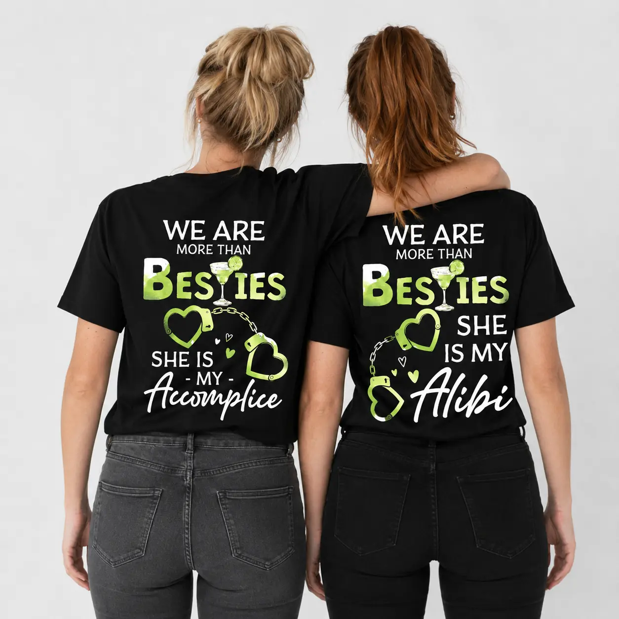(1 Shirt Only) Matching Best Friend T-shirt, We Are More Than Besties She Is My Accomplice, Gift For Best Friend Funny Couple Shirt, BFF Shirts, Best Gift For Him and Her, Unisex Couple Shirt