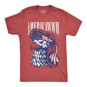 Mens Funny T Shirts Americawww Sarcastic Fourth Of July Bald Eagle Graphic Tee for Men Mens Funny T Shirts Cool Vintage Fashion T-Shirt Gift Classic Menswear Patriotic Apparel for Men Funny Sarcastic Short Red -
