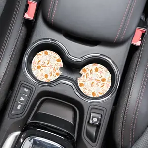 Cute Seashell Ocean Patterns, Set of 2, Foam Material, Cute Aesthetic Car Coasters,  Flower Coasters for Car, Car Gadgets and Accessories