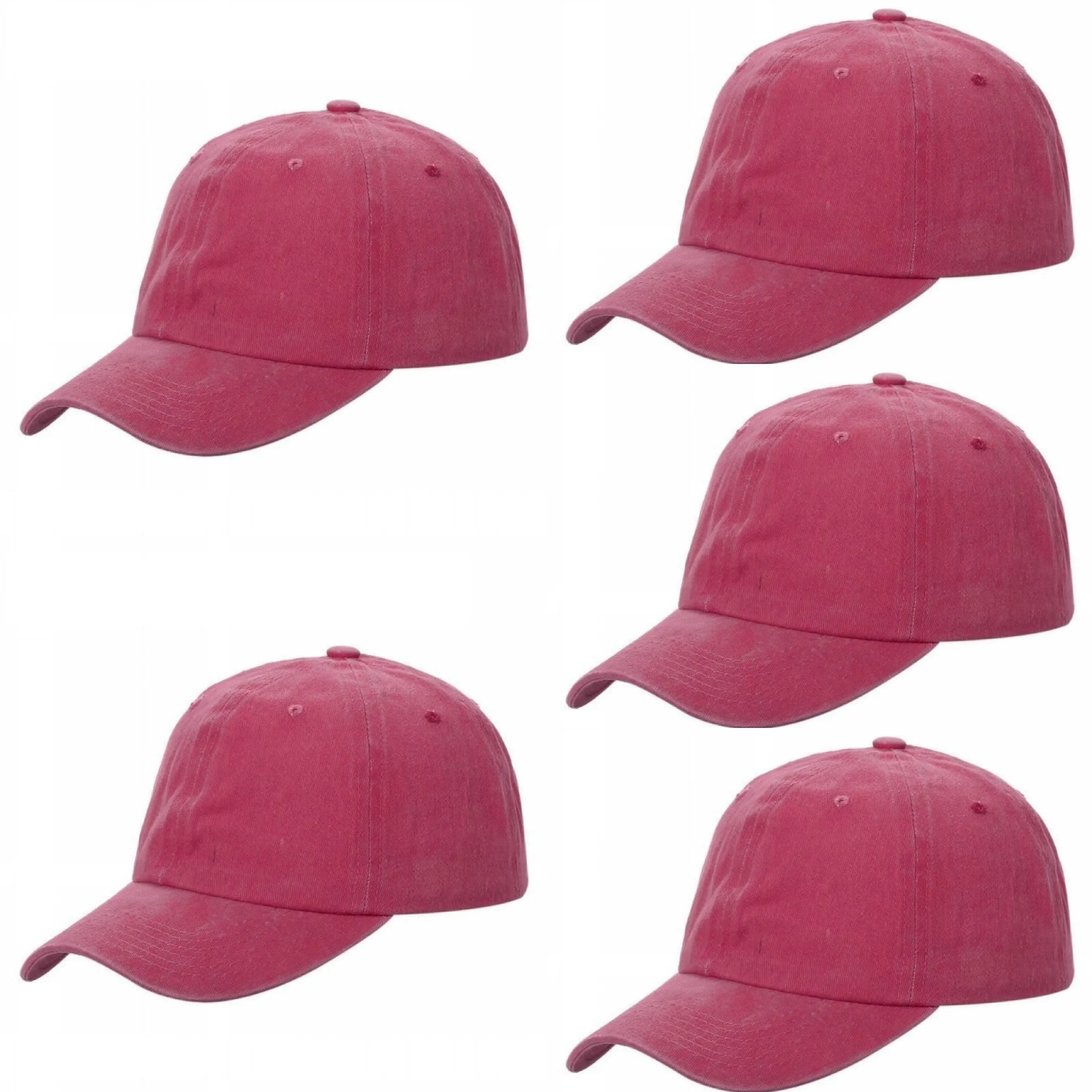 5pcs Unisex Vintage Pigment-Dyeing Cotton Hats - Adjustable Muted Tones Plain Casual Baseball Cap & Bucket Hat, Fashion Clothing Accessory for Daily Wear
