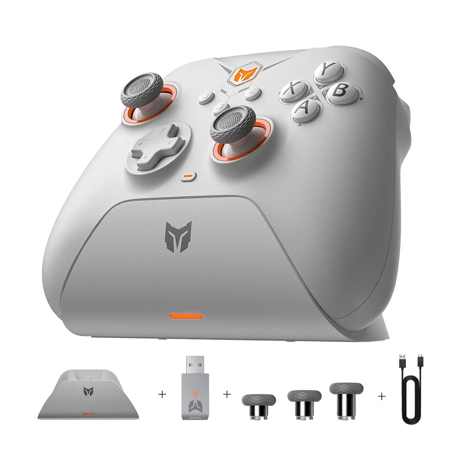 BIGBIG WON Gale Hall Bluetooth Wireless Controller with Hall Effect Triggers with Charging Dock for Switch, PC, Android and iOS - Gray