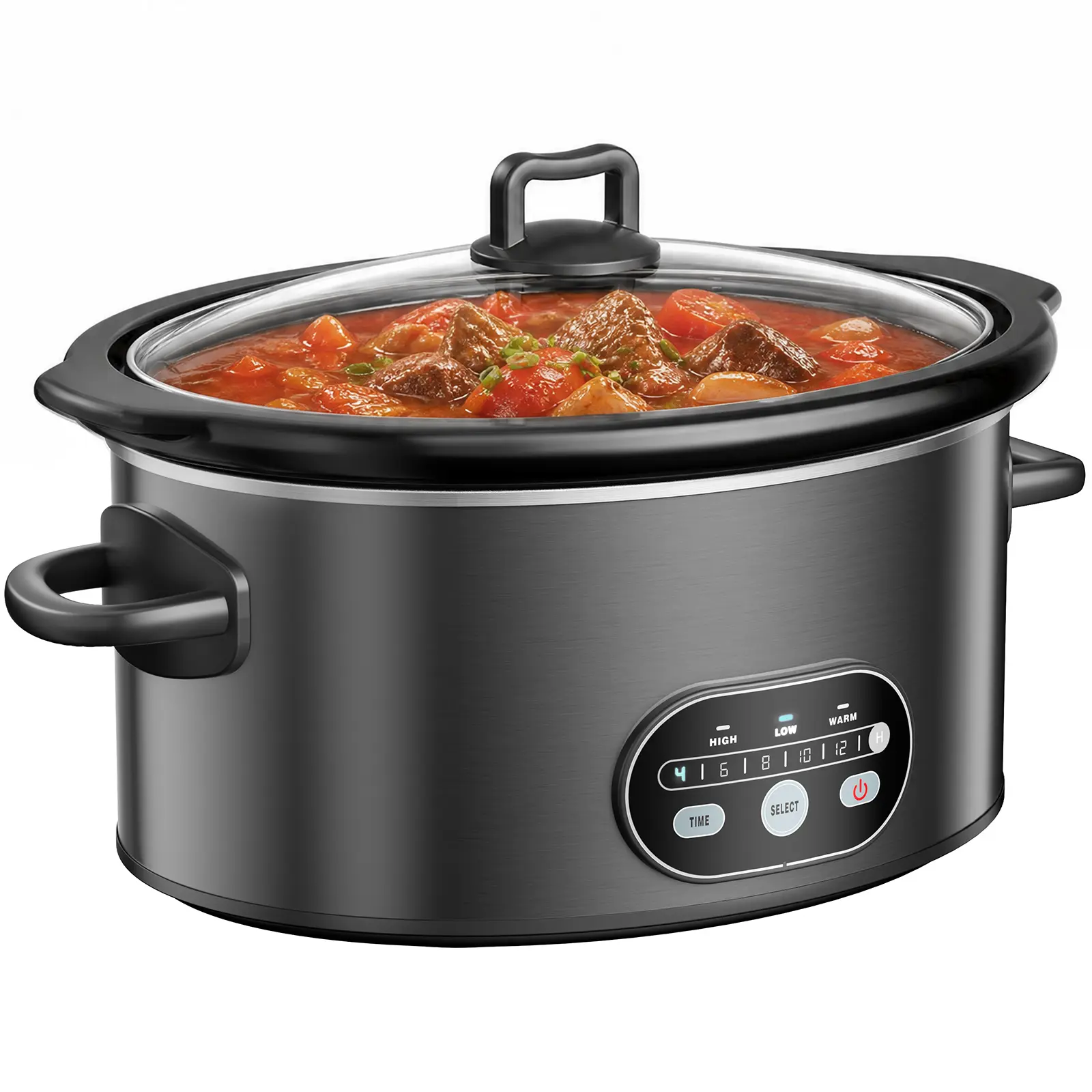 Sweetcrispy Outlet Slow Cooker - 3 Cooking Settings, Full-Grip Handles, Removable Dishwasher-Safe Stoneware Crock, Glass Lid, Removable Stoneware Crock, Gatherings