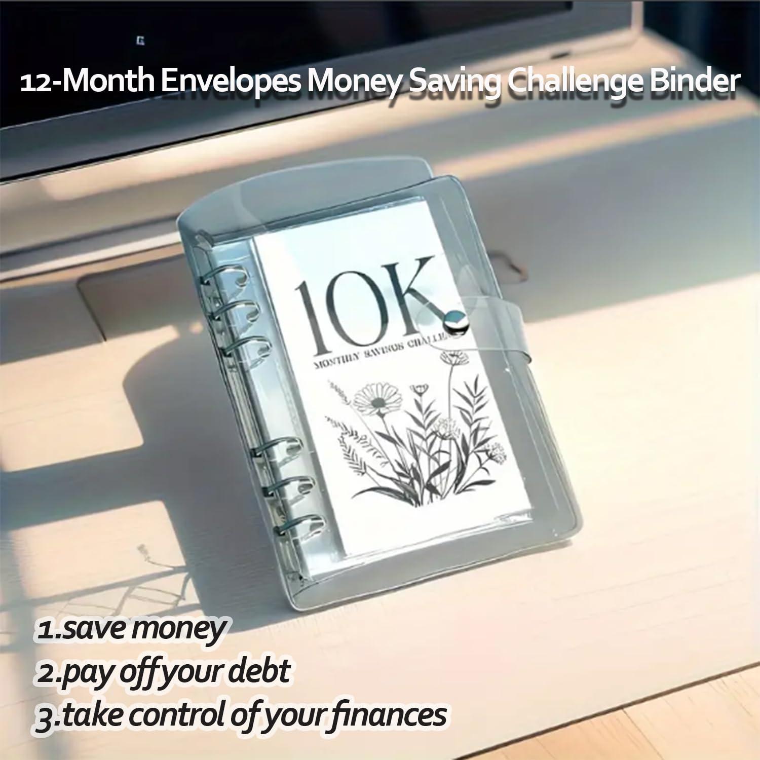 A6 12 Month Money Saving Challenge Binder, 1 Count Money Saving Budget Binder with Cash Envelopes, Savings Challenge Planner, Monthly Budget Planner, Savings Challenges Book for Home Office, 2026 New year Valentine's Day Gift #GLOBAL PICKS
