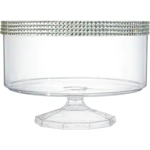 Elegant Clear Plastic Rhinestone Trifle Container - 80 oz