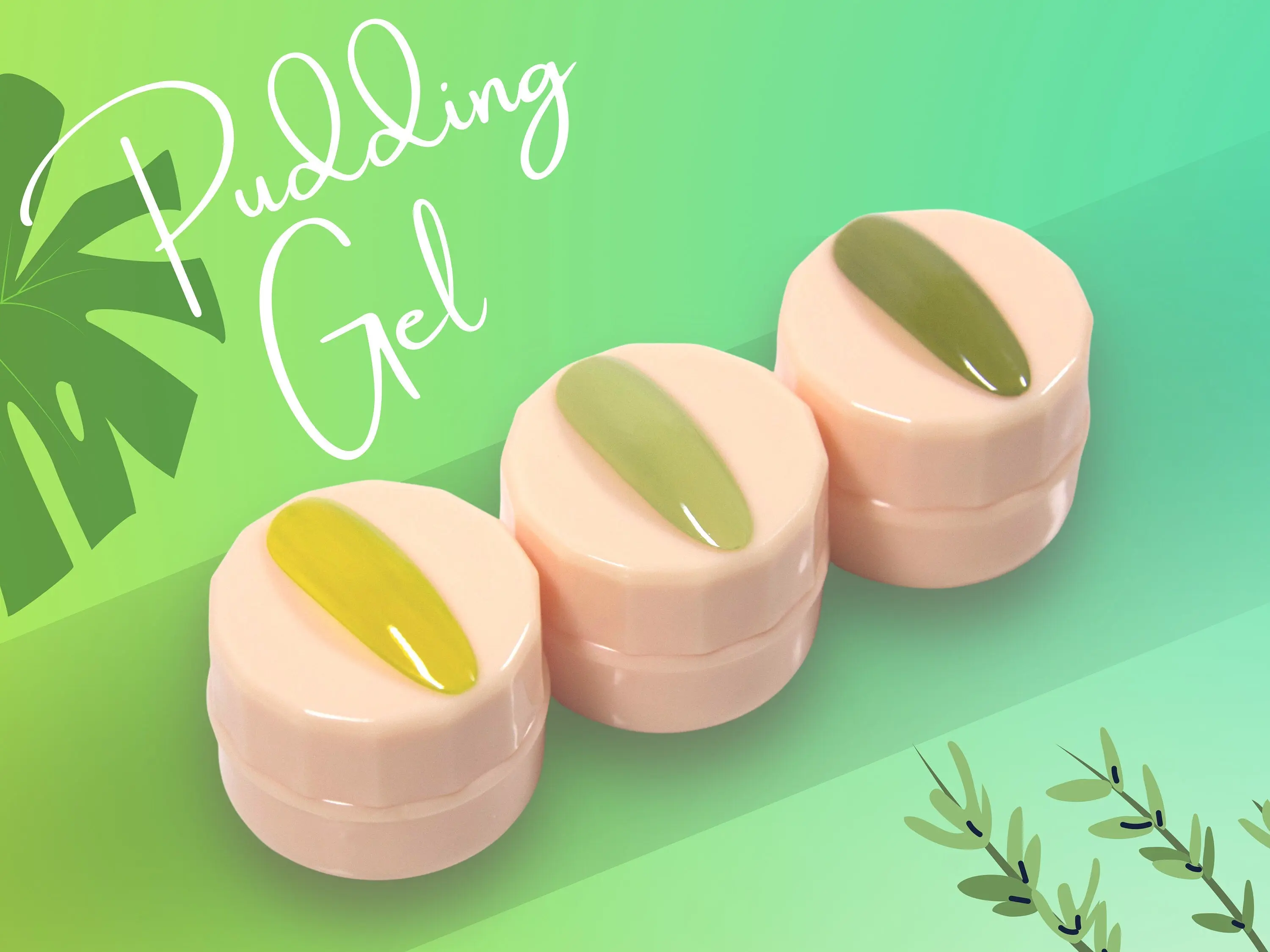 3pcs Solid Jelly UV Gel Nail Art /Refreshing Green suit Gel Polish