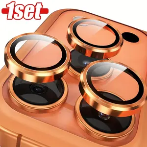 Metal Camera Lens Protector Set, Compatible with iPhone 17 Pro Max/17 Pro, 9h+ Tempered Glass, Scratch-Resistant, Ultra-HD, Easy Installation/dismounting