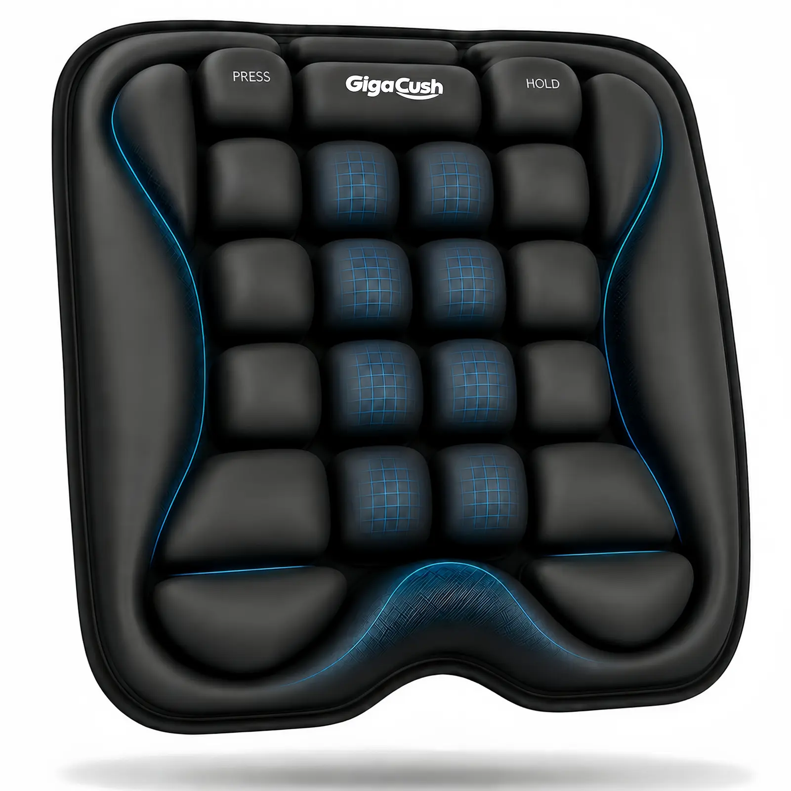 GigaCush Portable Airplane Seat Cushion, Air-Cell Travel Pad for Long Flights, Car & Office