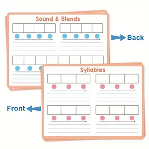 10-Piece Phonics Learning Board Set for Young Learners, Double-Sided Dry Erase Grammar Tools for K-1, Teacher Approved Classroom and Homeschool Kit
