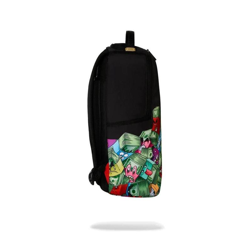 Sprayground Stacked Money Boys DLXR Backpack Unisex L Black Laptop Sleeve GBS76 (Black,Large)
