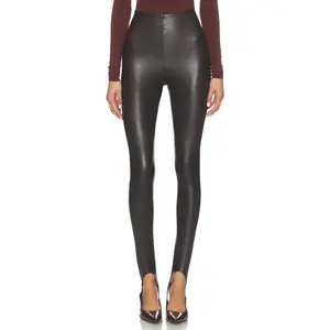 Commando Faux Leather Stirrup Legging in Espresso