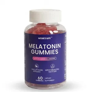 Natures' Gate Melatonin Gummies – Melatonin, L-Theanine & Magnesium | Natural Sleep Support, Relaxation & Stress Relief | Drug-Free, Non-Habit Forming, Wake Up Refreshed | 60 Gummies, 30-Day Supply
