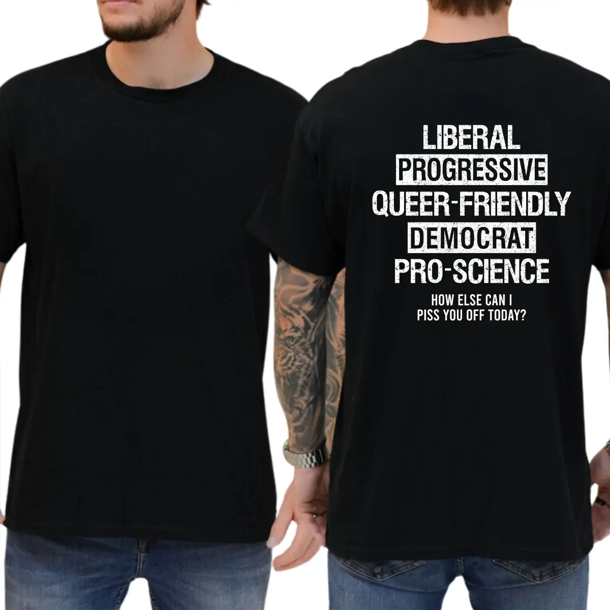 Liberal Progressive Queer Friendly Democrat Pro-science T-shirt, Unisex Graphic Tees, Funny Shirts, Casual Menswear, Comfy Cotton