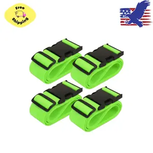 4 Pack Adjustable Luggage Straps for Suitcases, 40''–78'' Fit (Green)