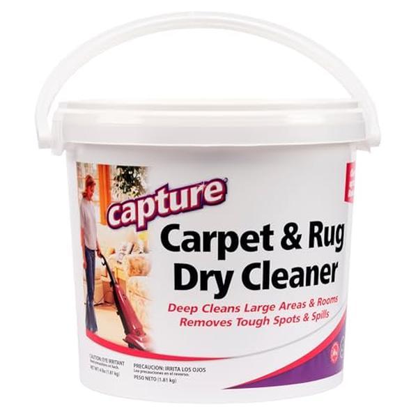 Capture Carpet & Rug Dry Cleaner w/Resealable lid - Home, Car, Dogs & Cats Pet Carpet Cleaner Solution - Strength Odor Eliminator, Stains Spot Remover, Non Liquid & No Harsh Chemical (4 Pound)