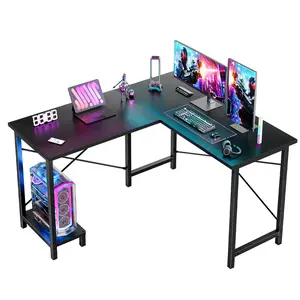 L Shaped Computer Desk with Wooden Desktop, CPU Stand and Side Bag - 50 Inch Gaming Table Corner Desk for PC Writing, Study, Home Office, Dorm, Small Space - Desk with Reversible Design