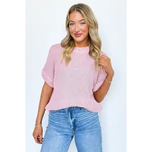 Eliza Knit Short Sleeve Sweater Top - FINAL SALE