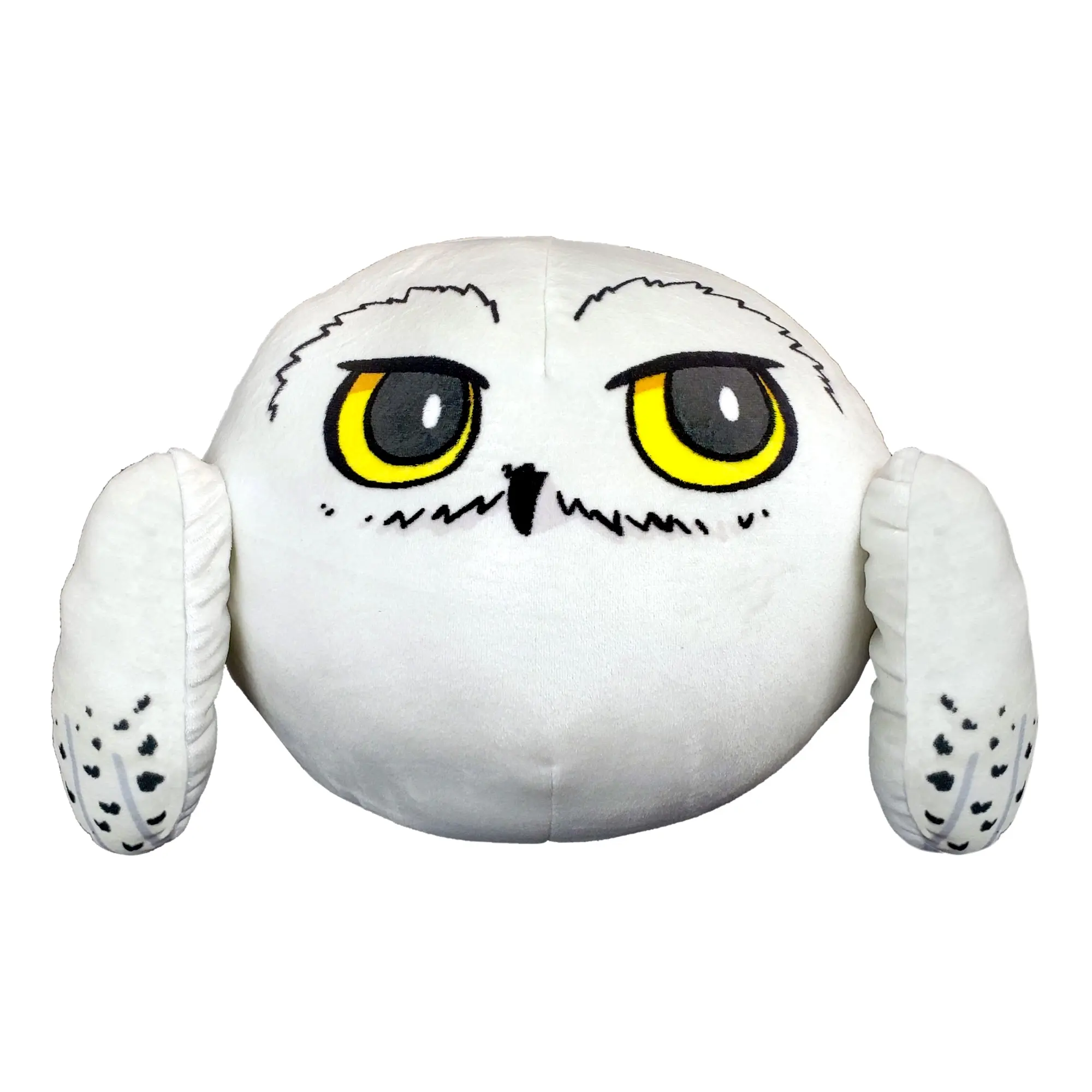 Harry Potter Hedwig Cartoon Owl Neck Rest Cushion - Super Soft Peachfuzz Plush Travel Pillow with 7" Tall Head Cradle, Plush Wings, Fantasy Creature & Furry Animal Head Standard Pillow Features, Cartoon Owl Standard Pillows