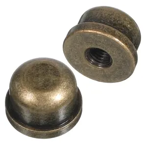 2 PCS 1/2 Inch Tall Solid Brass Bronzed Lamp Finials 1/4-27 Thread Lamp Shade Screw Cap Knob Lamps Accessories for Shade Holder Harp Tops