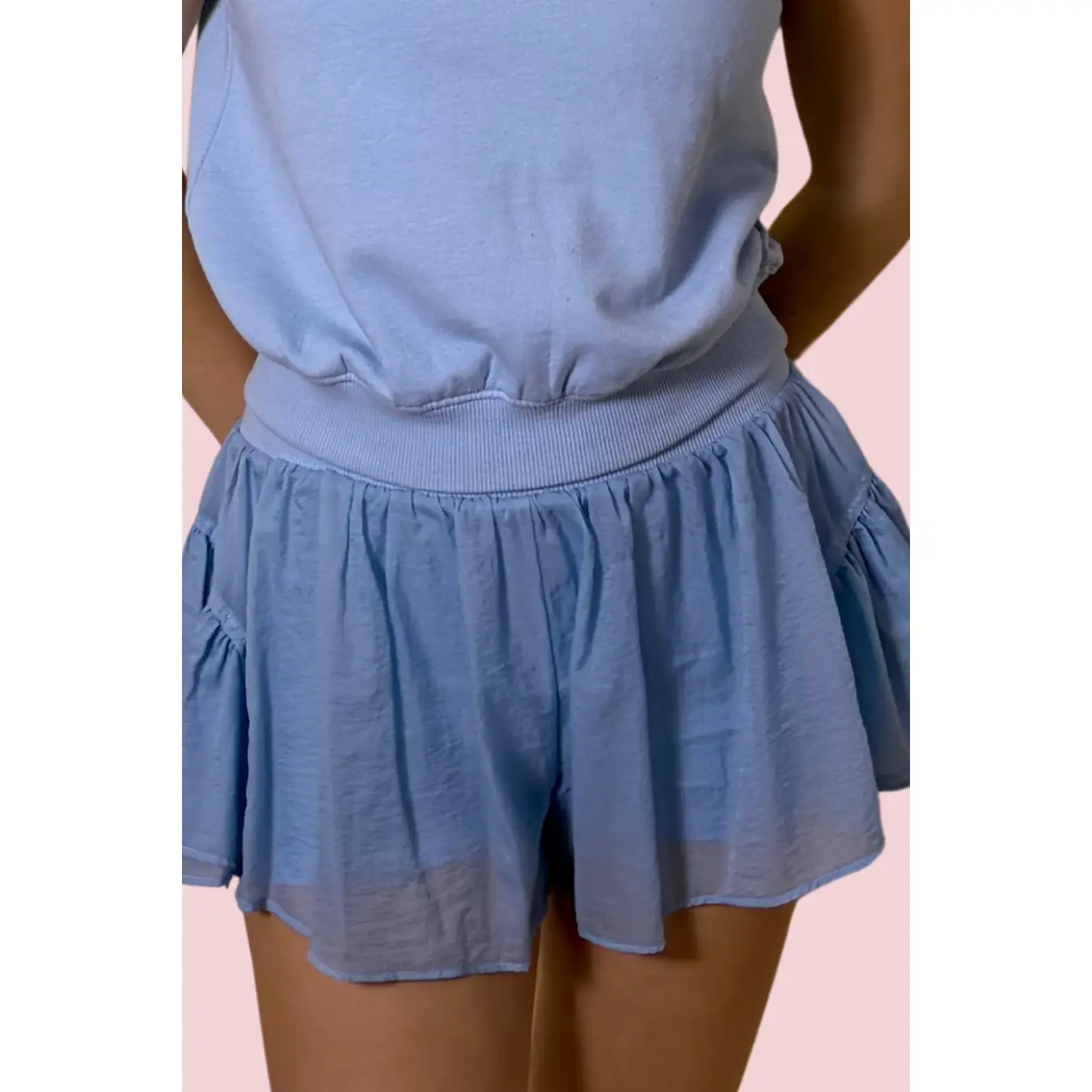 Soft Breeze Lightweight Flowy Ruffle Shorts with Smocked Elastic Waist