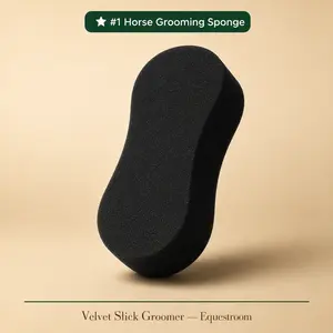Velvet Slick Groomer – Horse Grooming Sponge | Dust & Loose Hair Remover | Horse Coat Polisher & Horse Massage Groomer | Horse Groomer