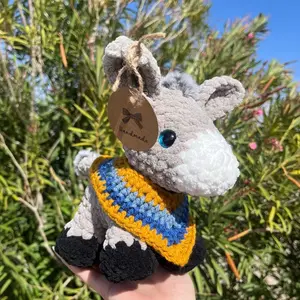 Crochet donkey with poncho