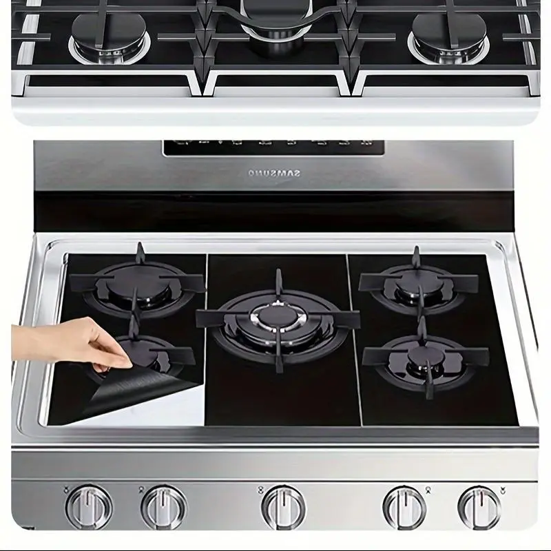 Gas Stove Mat, 3 Counts/set Easy to Install Heated Resistant Gas Top Liner, Oil-proof Gas Stove Lining, Burner Liners, Safe Stove Burner Covers, Non-toxic Kitchen Supplies
