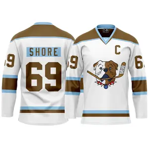 69 Sudbury Blueberry Bulldogs PRO Jersey AWAY Custom – Shoresy Sudbury Blueberry Bulldogs Shore 69 Away Premium Jersey with Name & Number - Adult S to 5XL, Hockey Canada Style Fan Jersey