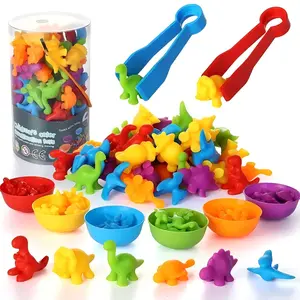 Counting Animal Toys Matching Game, 1 Set Colorful Durable Animal Shape Sorters with Sorting Bowls, Learning Activities Sensory Toys Set for Math Color Sorting