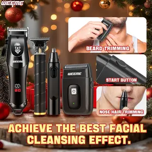 Weeme Electric Hair Clipper for Men, Professional Trimmer with T-Head, Hair Trimmer Tool, USB Rechargeable Shaver, Nose Hair Trimmer, Holiday Gift Idea