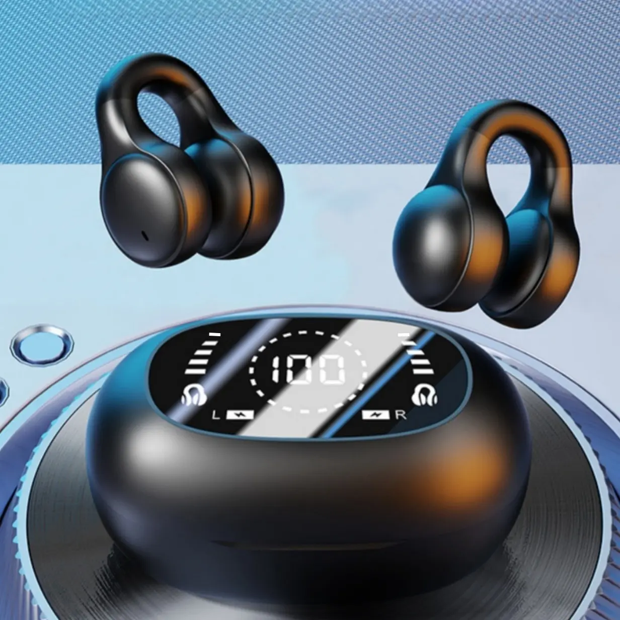 Bluetooth-compatible Wireless Sports Earbuds, Portable Earbuds with Ear Hooks, Long Battery Life Audio Wireless Earbud Headset with Digital Display, Running Compatible Charging Case, Chargeable, Wireless Earphone TWS, Electronic Earphones