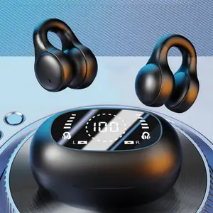 Bluetooth-compatible Wireless Sports Earbuds with Ear Hooks, Long Battery Life Audio Wireless Earbud Headset with Digital Display, Running Compatible Charging Case, Chargeable