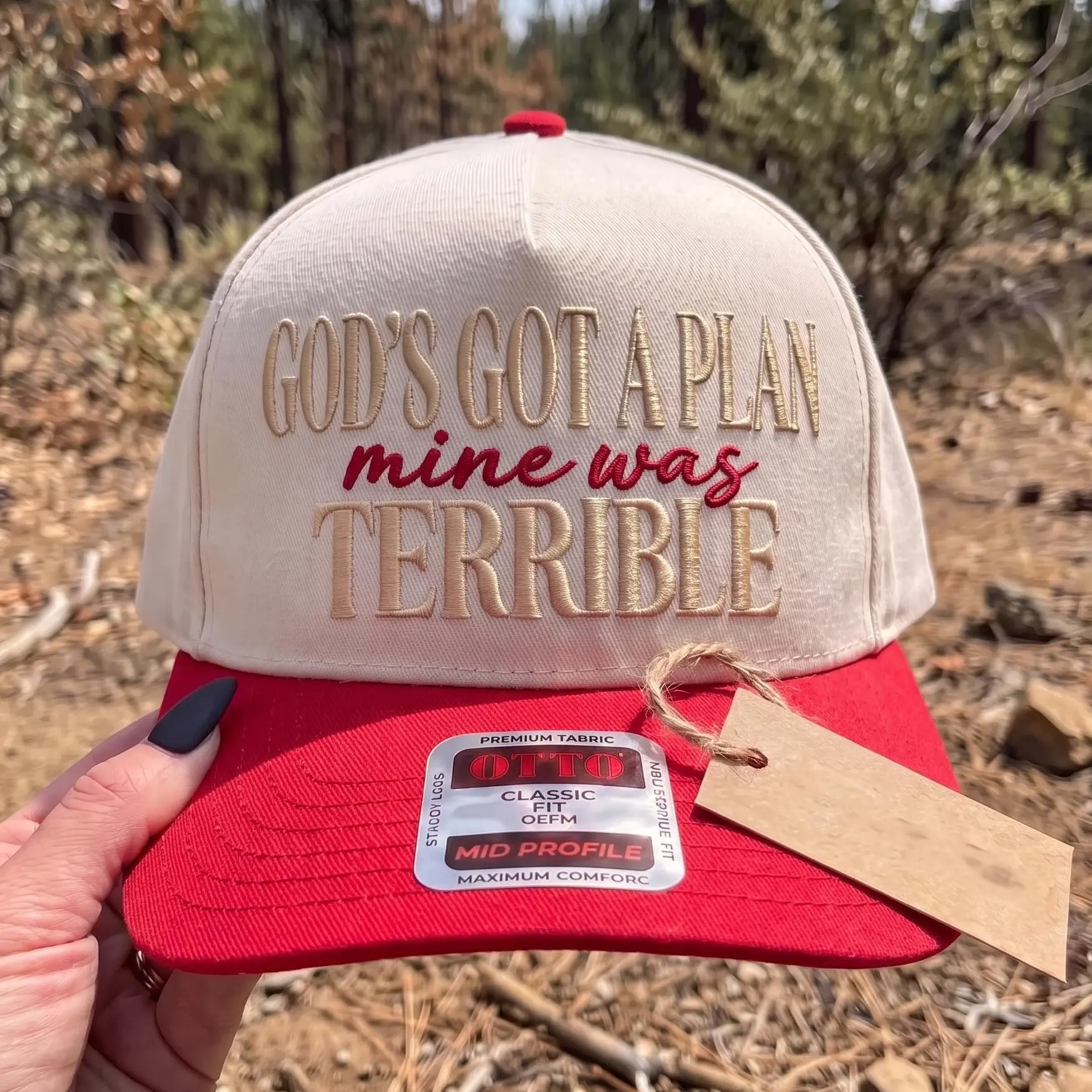 God's Got A Plan Mine Was Terrible Embroidered Hat, Religious Trucker Cap Trendy Sassy, Trucker Embroidered Hat - Gift for Her Him, unisex Hta, trendy hat, funny hat