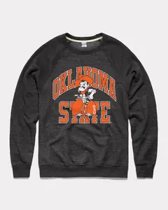 Vintage Oklahoma St Mascot Arch Crewneck, Cool Game Day Outfit, Gifts for All, for True Fans, Trending Us Streetwear, Viral on Tiktok Menswear Long Sleeve Pullover