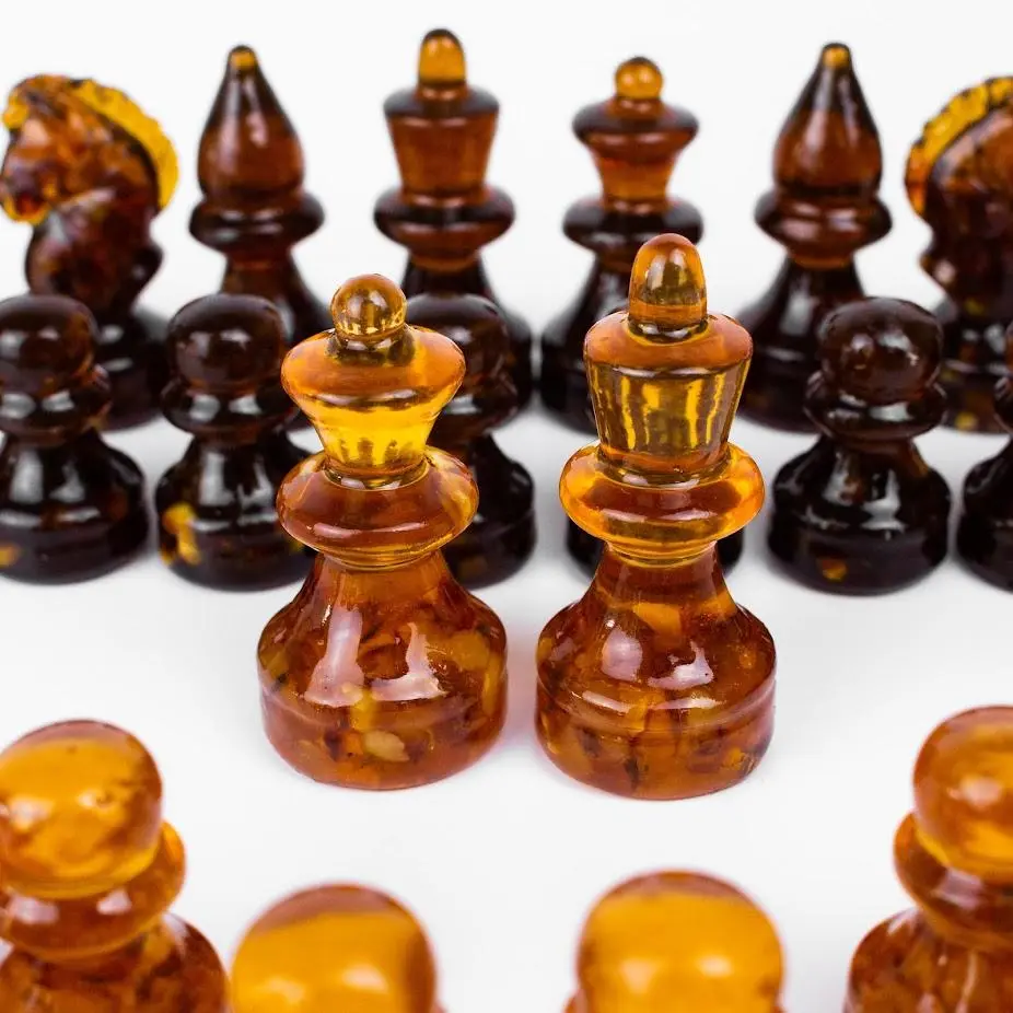 Luxury Baltic Amber Chess Pieces — Made in USA | KIZIMA®