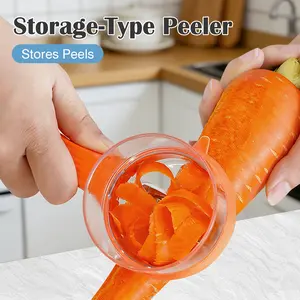 1 Count Storage-Type Peeler with Container, Multi-functional Kitchen Peeler and Slicer