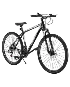 29-Inch Mountain Bike MTB Bicycle with Shimano 21-Speed Drivetrain, Front Suspension, Dual Disc Brakes, Aluminum Hardtail Frame, All-Terrain Trail Ready Ride for Off-Road Riding and City Commutes, Lightweight Durable Performance