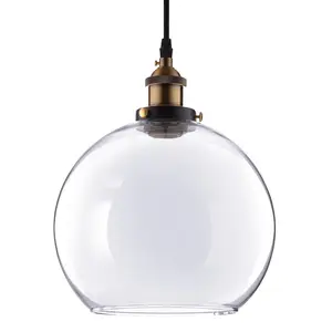 Yescom Pendant Light Glass Globe Shade 9 4/5 in Vintage Classic Clear