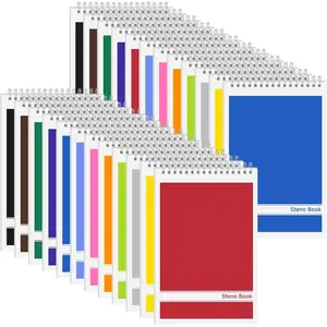 24 Pack 6x9 Spiral Steno Notebooks Bulk 12 Assorted Colors 60 Sheets Gregg Rule Writing Paper for Students Teachers Professionals Office School Recording