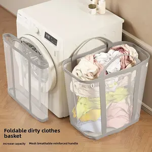 1 Large Capacity Foldable Laundry Hamper, Wall-Mounted Design for Home Use, Ideal for Bathrooms and Small Spaces, Essential for Families and Renters