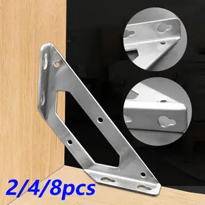 2/4/8 Pcs Trapeziform Angle Brackets Multi-Purpose Stainless Steel Corner Braces Large Size