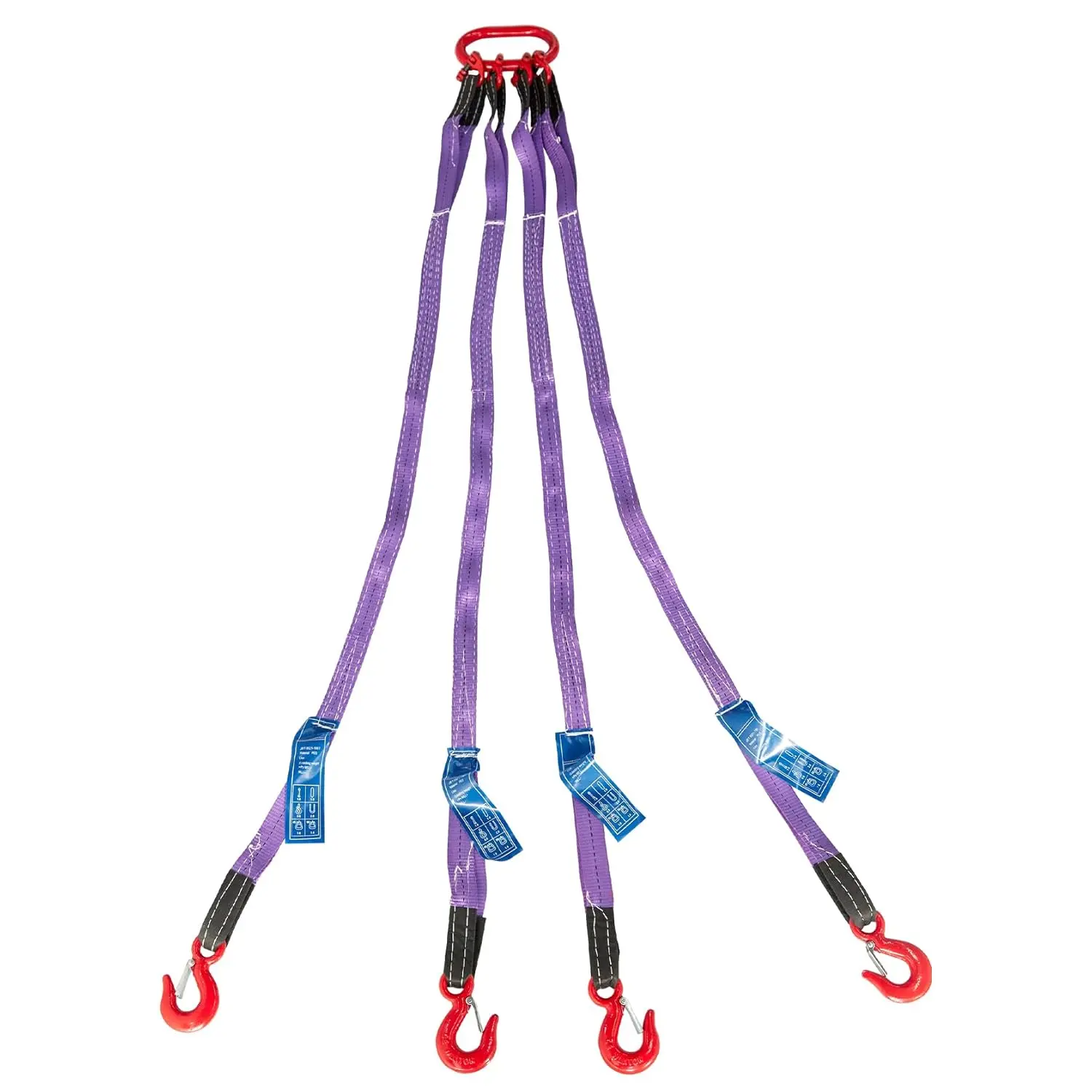G80 Alloy Steel 5ft 3t Chain Sling 6610lbs Polyester Strap Lifting Sling with Grab Hook and Adjuster for Safe Towing