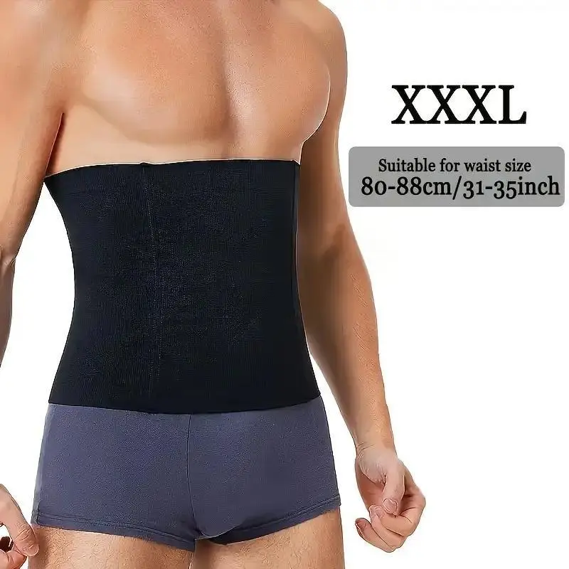 Men's Abdominal Support Belt - Menswear Sports Protective Gear with Skin-Friendly, Breathable Fabric and Double-Layer Seamless Wrapping Support