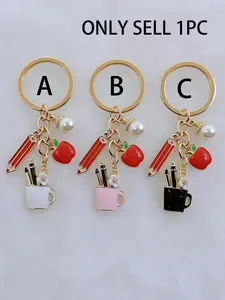 Pencil Case Ruler Pendant, Teacher's Day Keychain, Perfect Gift for Educators, Stylish and Practical Accessory