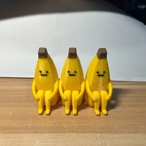 3D Printed Banana Sculpture Decorative Piece, Creative Fun Toy Handmade Model, Desktop Decoration Travel Souvenir Gift