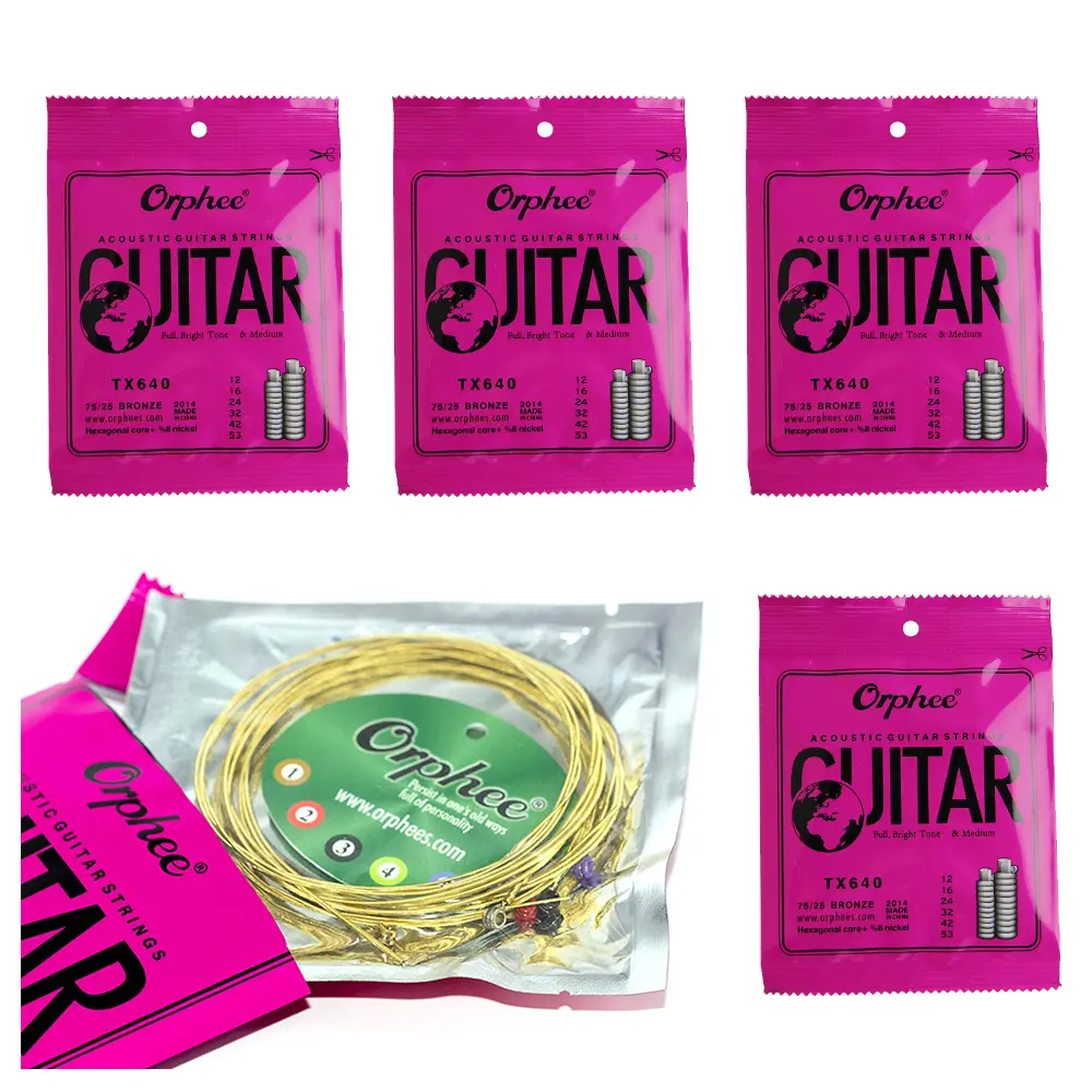 5 Packs Acoustic Guitar Strings Orphee TX640