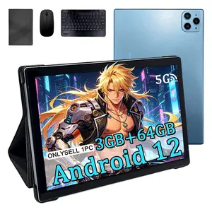 Spring Summer Gift 10.1" Tablet Lightweight Portable Value Set | Includes Earphones + Mouse + Tablet Case | 5G Fast WiFi HD Dual Camera Learning & Gaming Must-Have | Blue/Pink/Silver Available Boys & Girls Love It Best Birthday Gift Choice (No Charger)