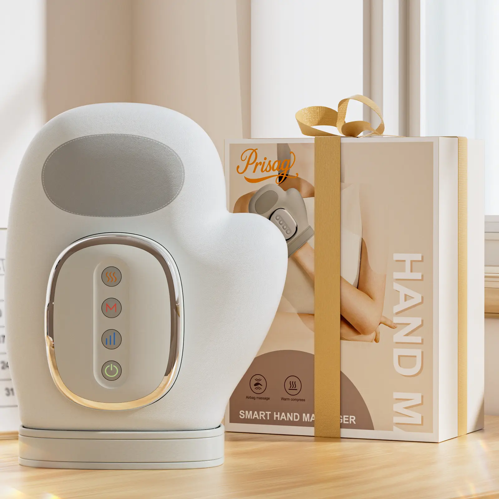 Prisag Hand Massager for Pain Relief, 365° Coverage, Heating & Compression, 5 Modes, 3 Heat Levels, USB Rechargeable, Office Essential, Perfect Gift for Holidays,Mother's Day Gift for Mother's Day