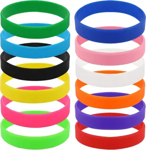 12 Pack  Wrist Bands, Assorted Color Rubber Bracelet Kit for , , Party Favors, Cup Markers for Women & Men