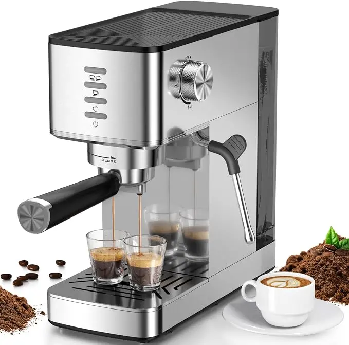 Kismile Espresso Machine 20 Bar with Rapid Cold Brew Function - Hot & Iced Coffee Maker, Built-in Steam Wand, Touch Screen, 37oz Water Tank -Perfect for Lattes, Cappuccinos, and Gift for Coffee Lovers